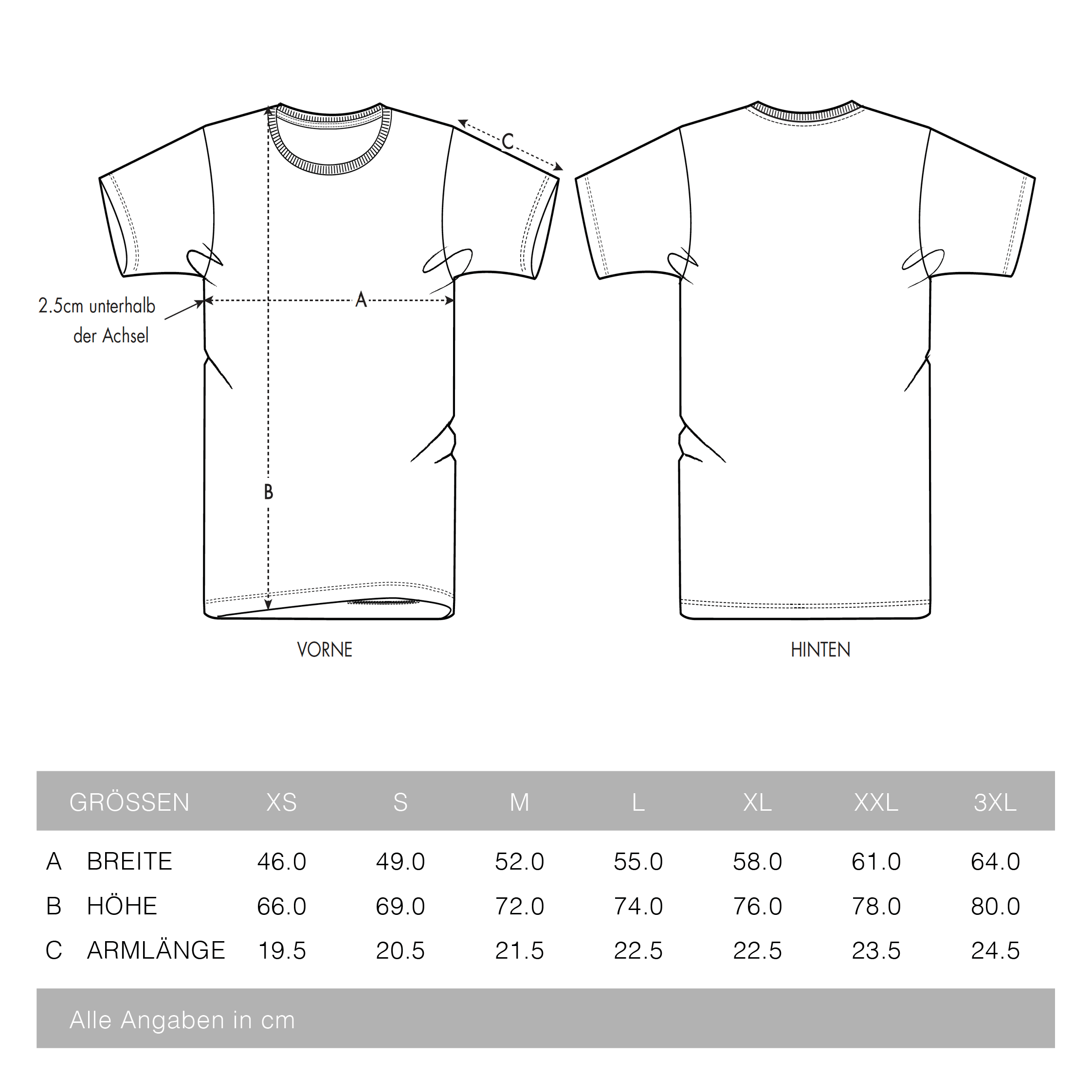 totobi: Größentabelle Damen T-Shirt Relaxed fit