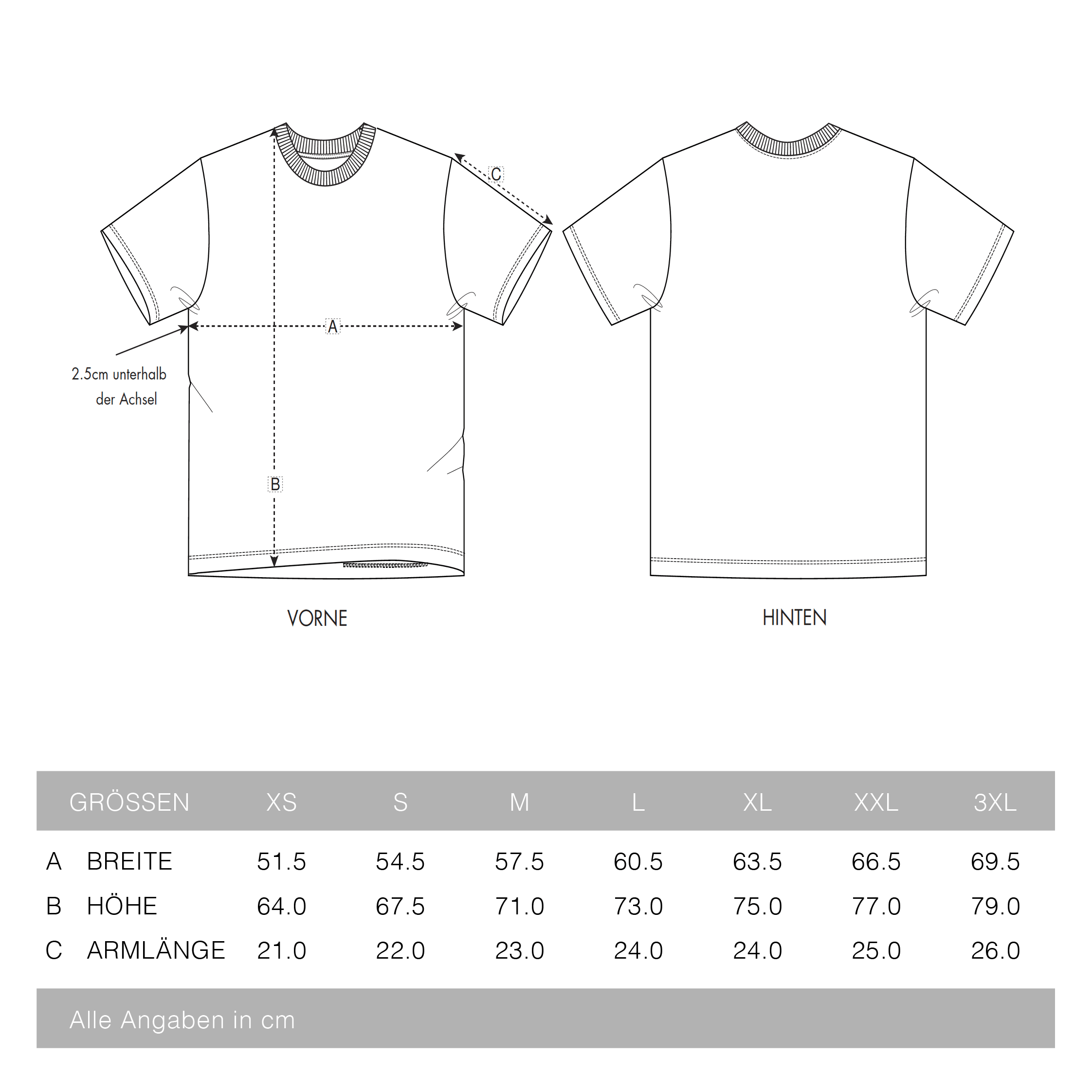 totobi: Größentabelle Damen T-Shirt Oversized fit