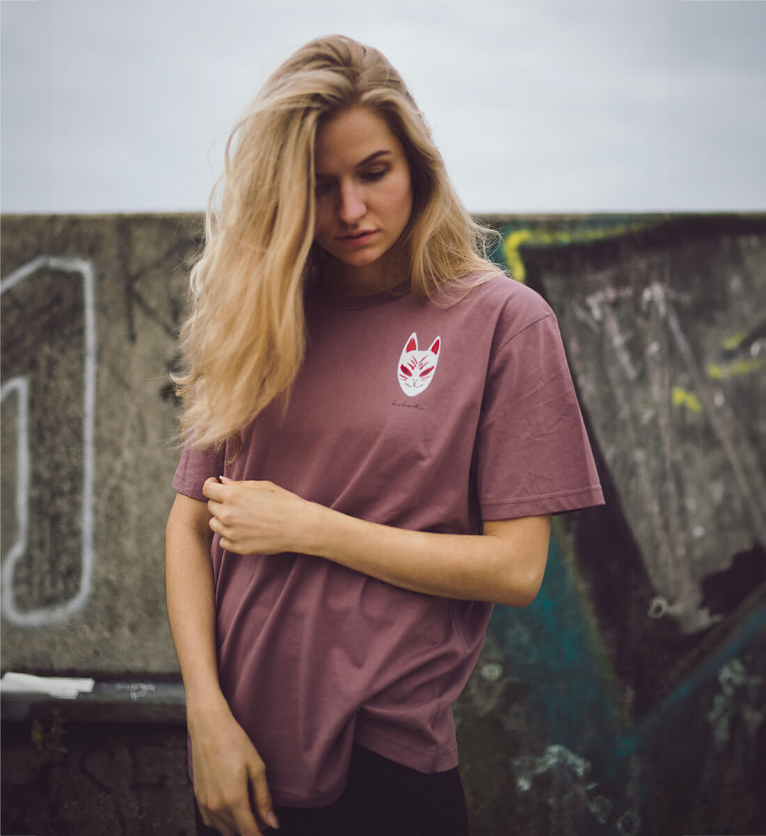 T-Shirt Fuchsmasken braun