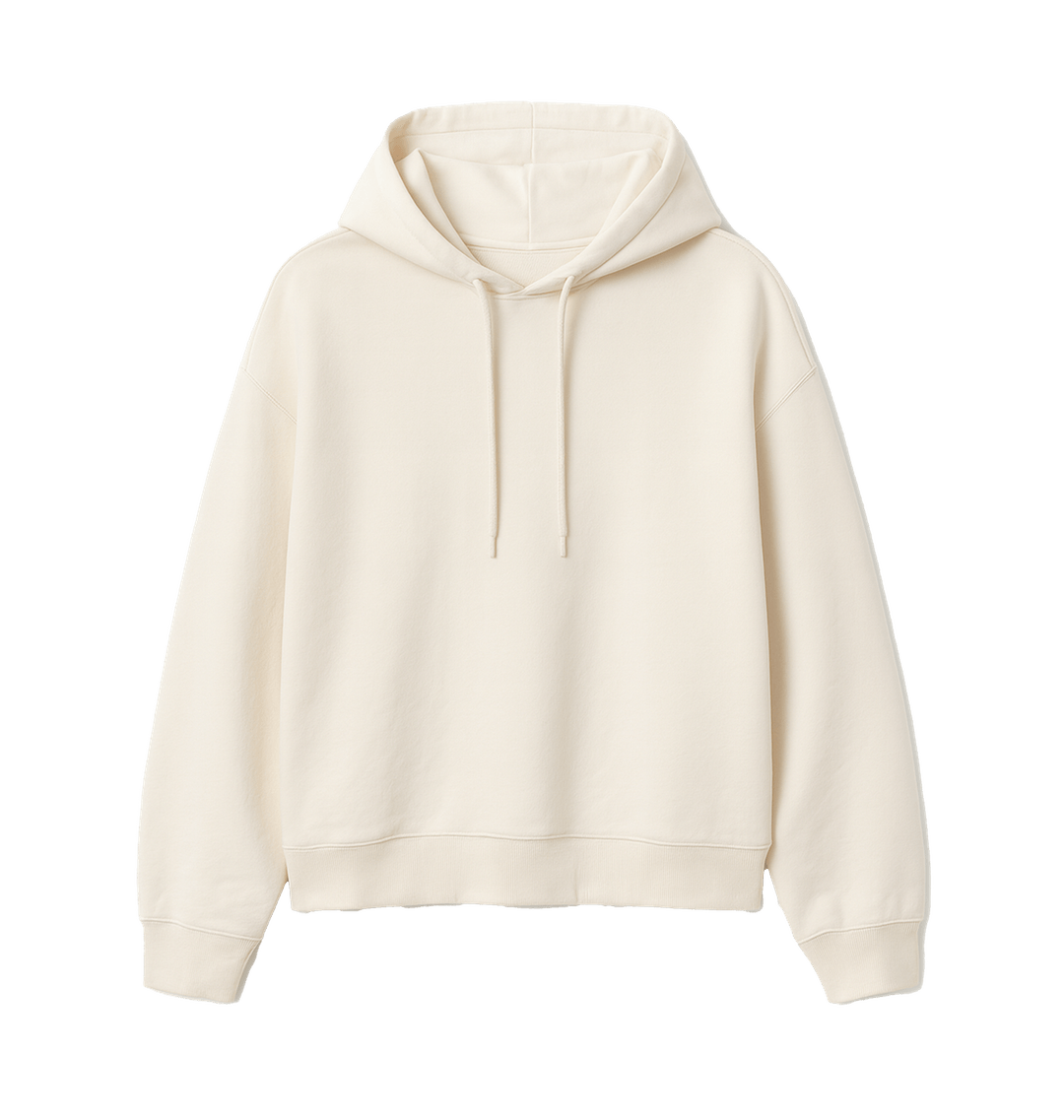 Natural Raw Printed Hoody Front