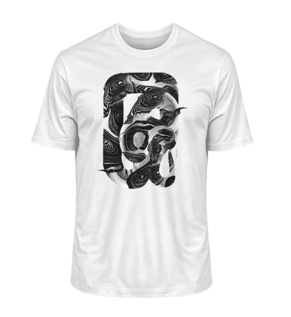 Python Tattoo Suminagashi Artwork Herren T-Shirt