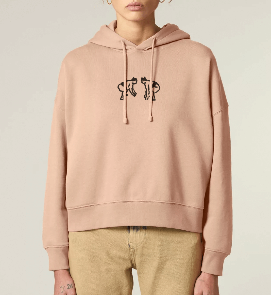 Sumo Ringer Hoodie Relaxed Damen Tusche