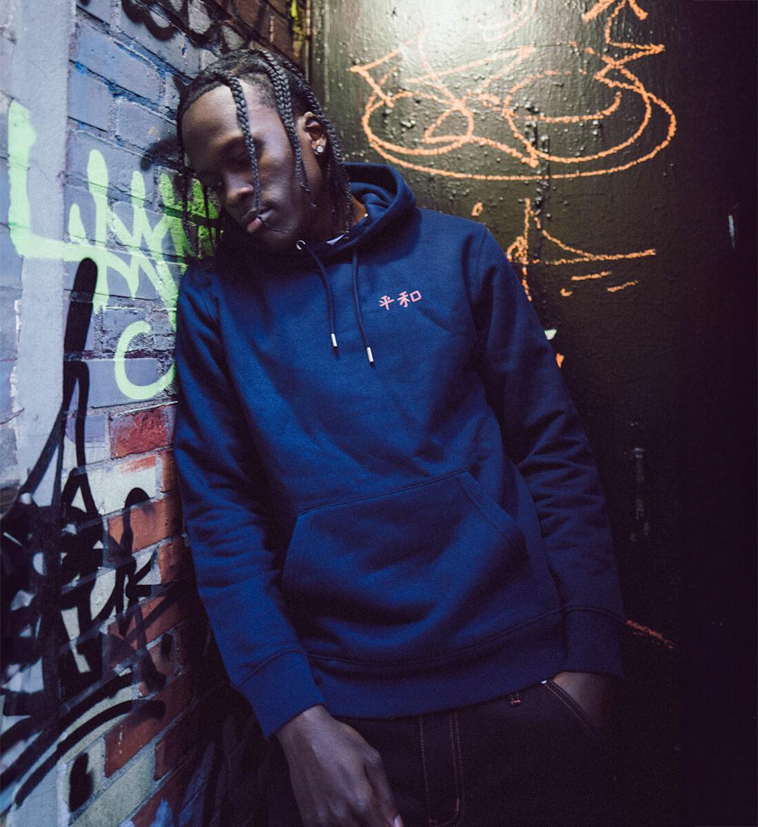 Origami Hoodie blau