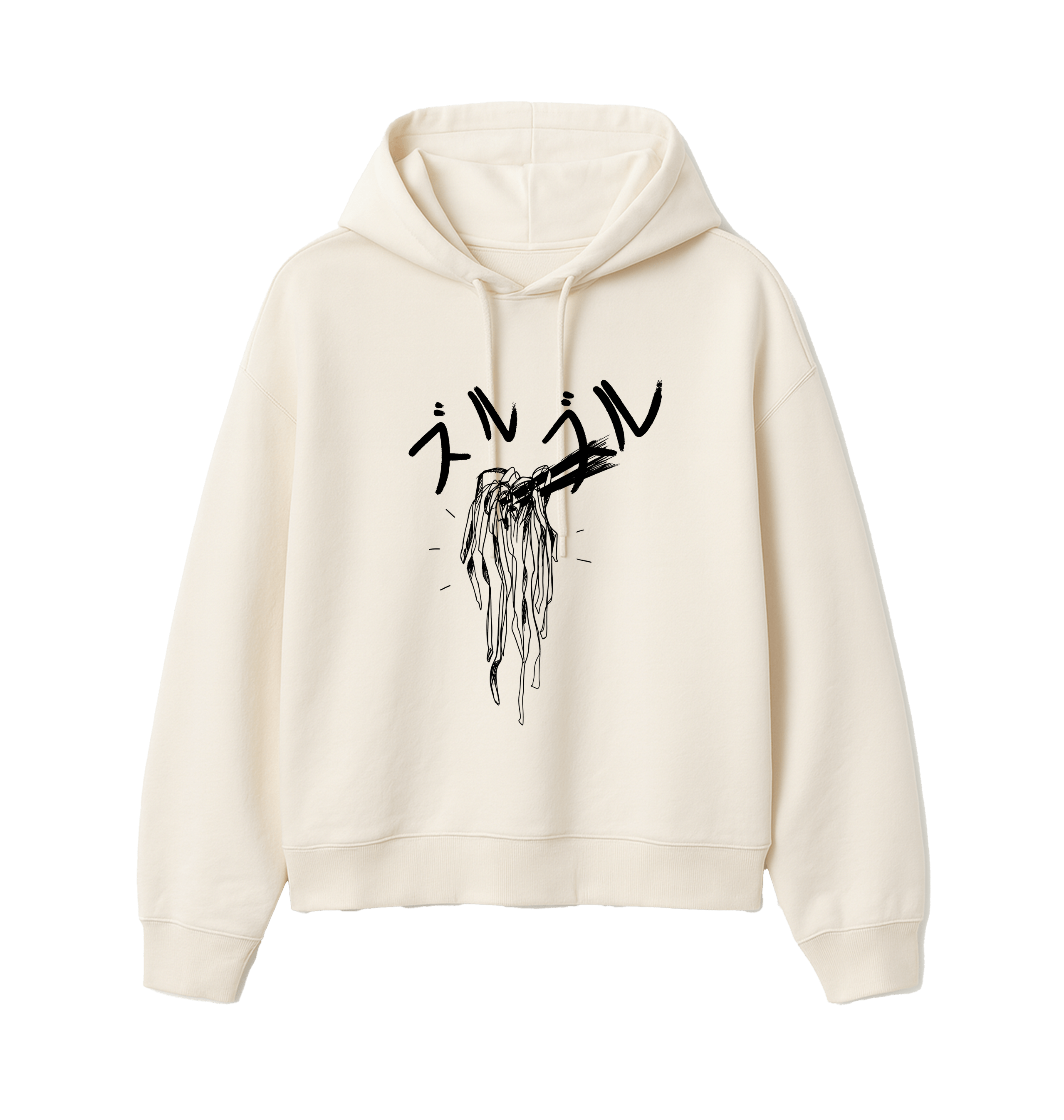 Natural Raw Printed Hoody Front