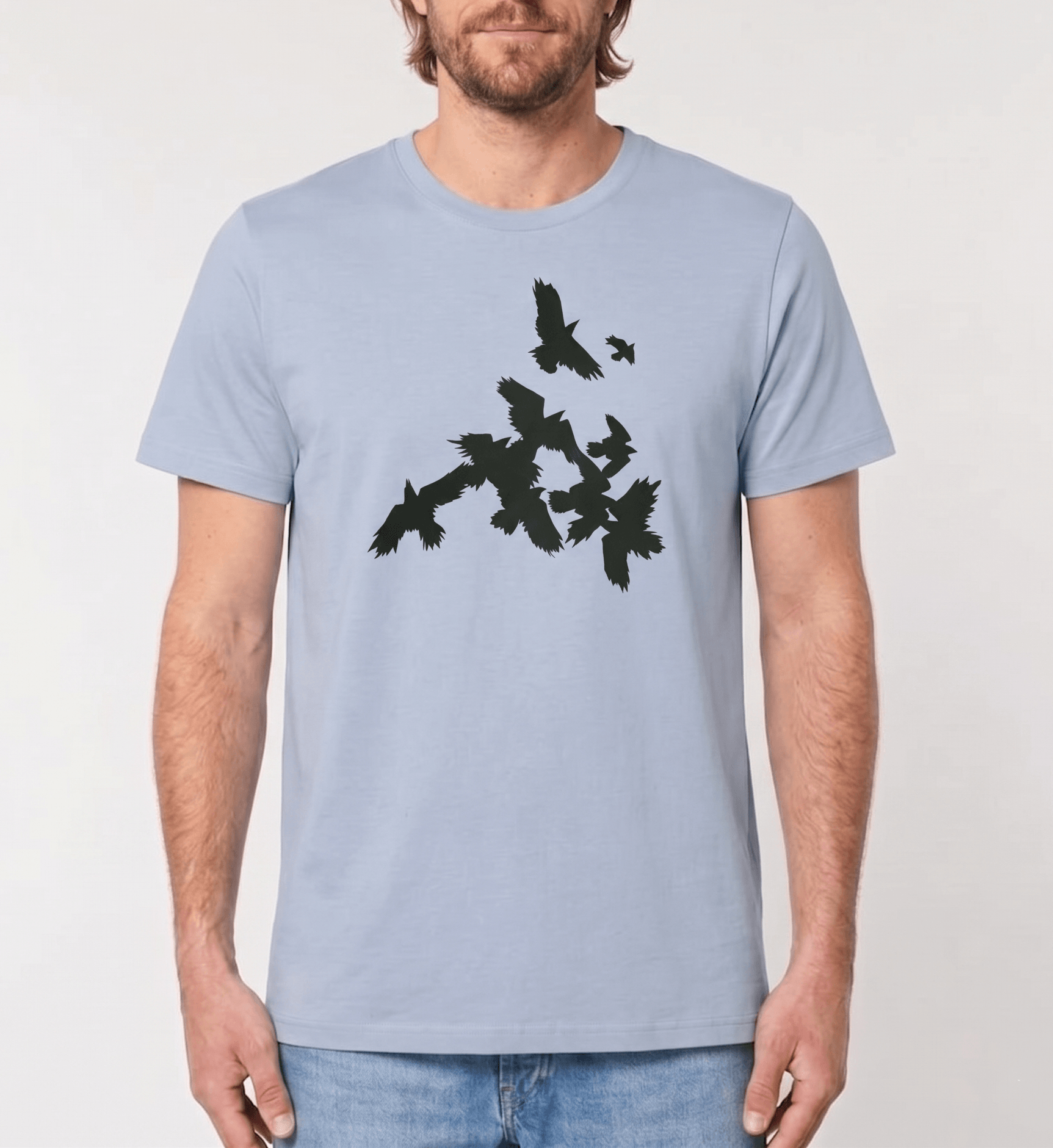 Krähen T-Shirt Japan Tusche Bio-Baumwolle