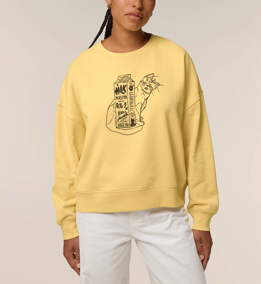 Milkshake ミルクシェイク - Damen Sweatshirt Neko Manekineko Manga