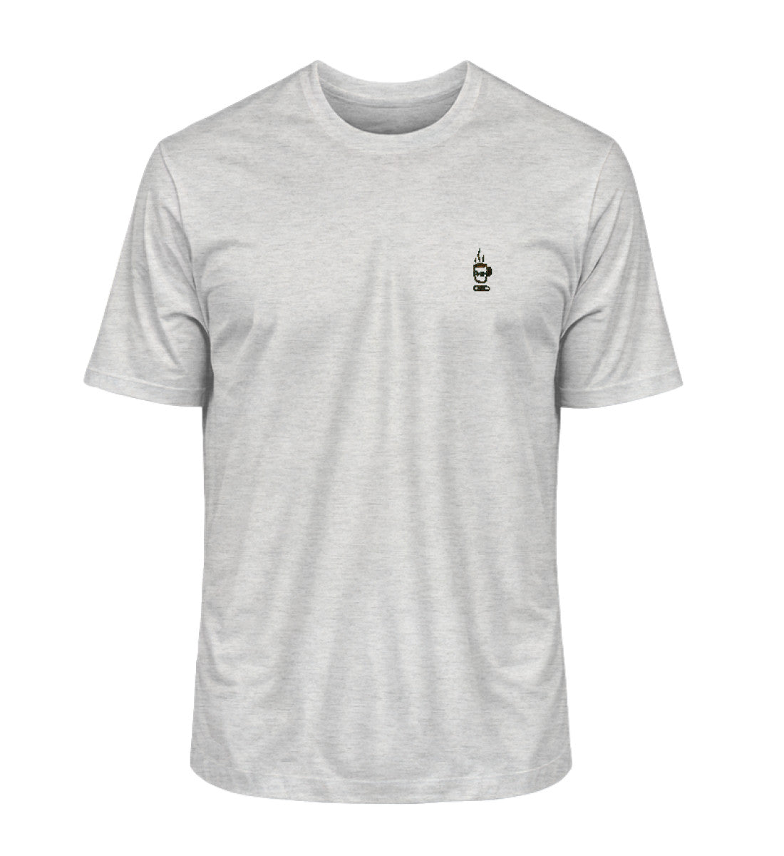 Coffee - Herren T-Shirt mit Stickerei-Heather Grey