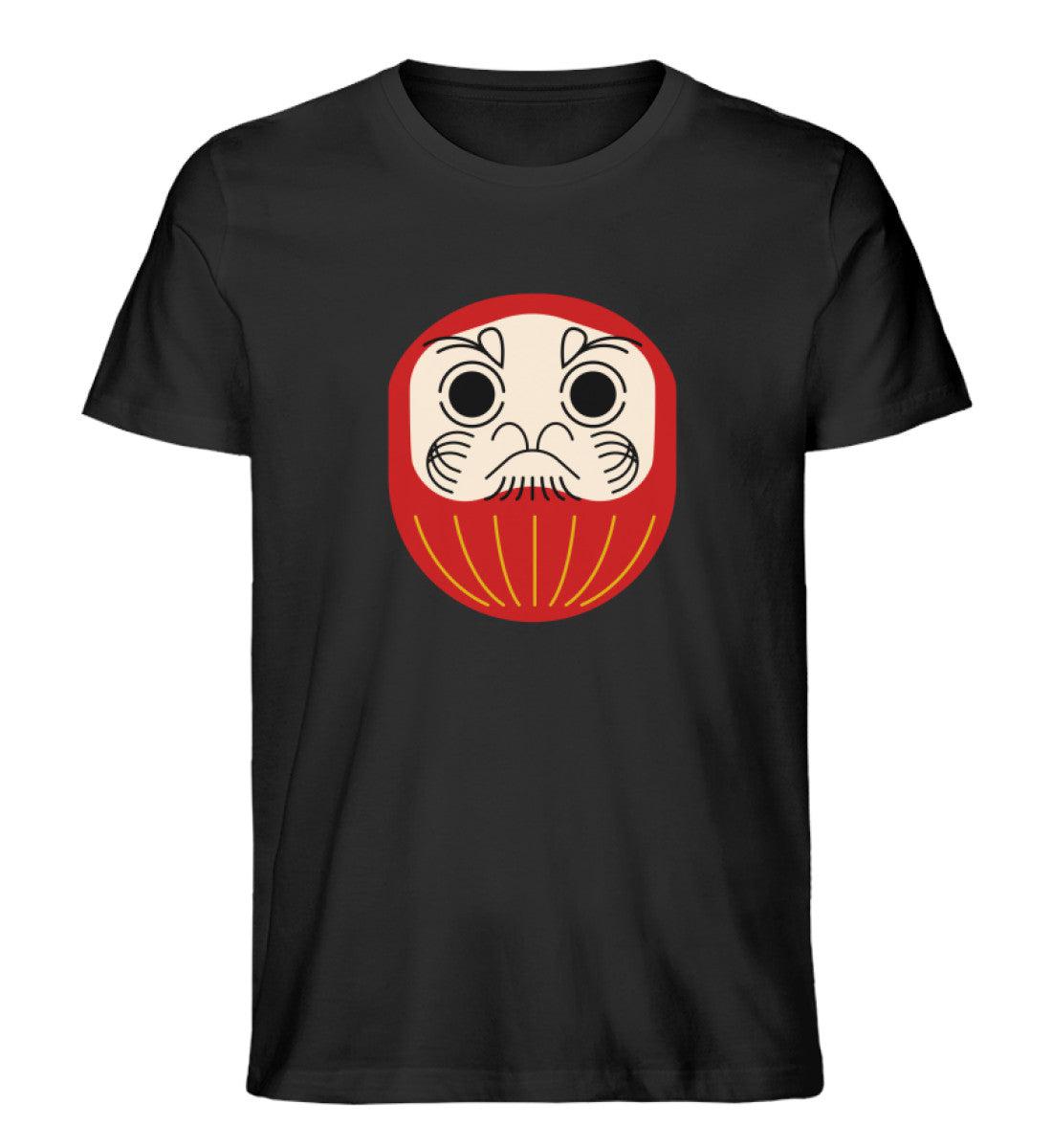 schwarzes  Organic T-Shirt von totobi.de mit japanischem Glücksbringer Daruma