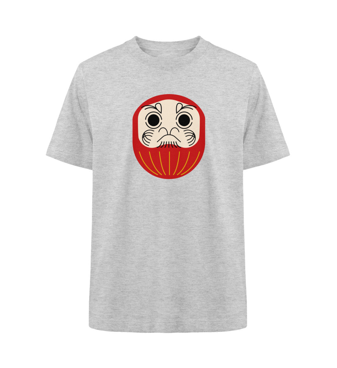 Daruma - Schweres Herren Oversized T-Shirt-Heather Grey