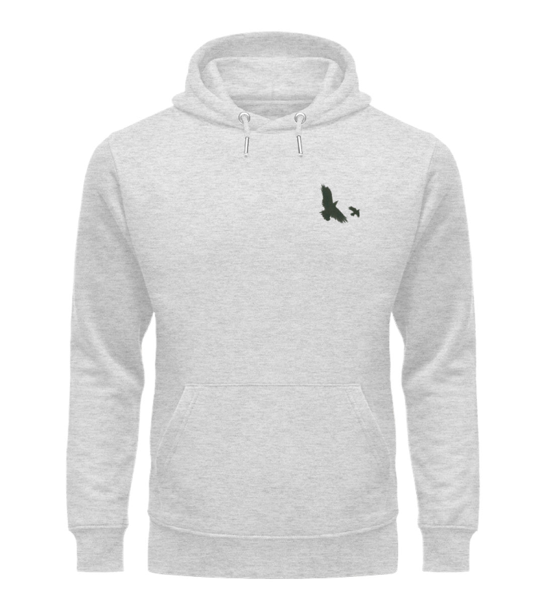 Hoodie Vogel Krähe grau