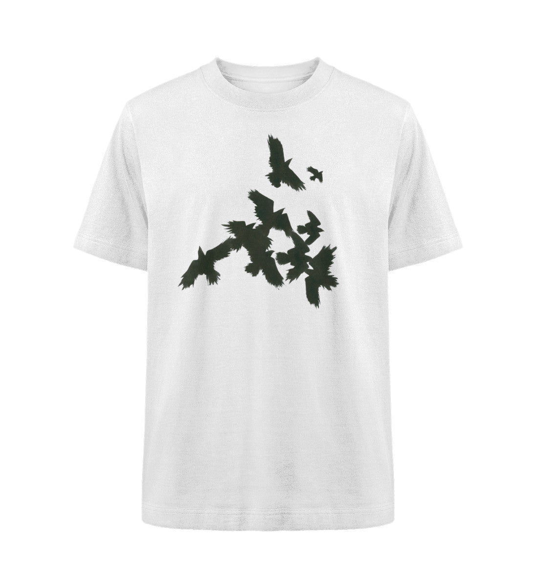 Karasu no Mure 烏の群れ - Krähen am Himmel - Herren Oversized T-Shirt-White