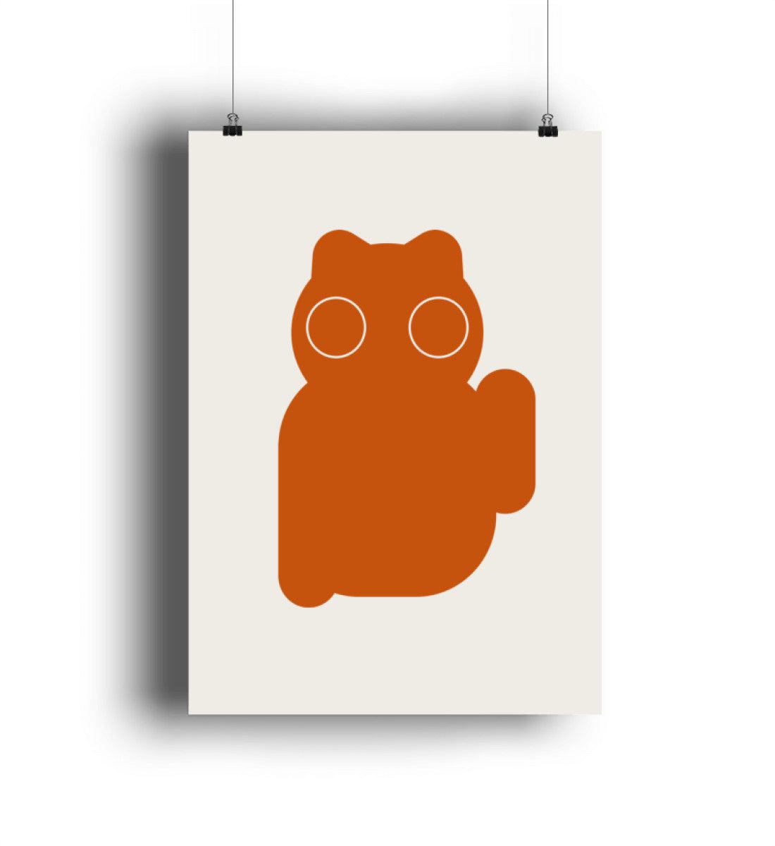 Manekineko No. 1 Orange 招き猫 - DIN A2 Poster (hochformat)-Vintage White-totobi.de