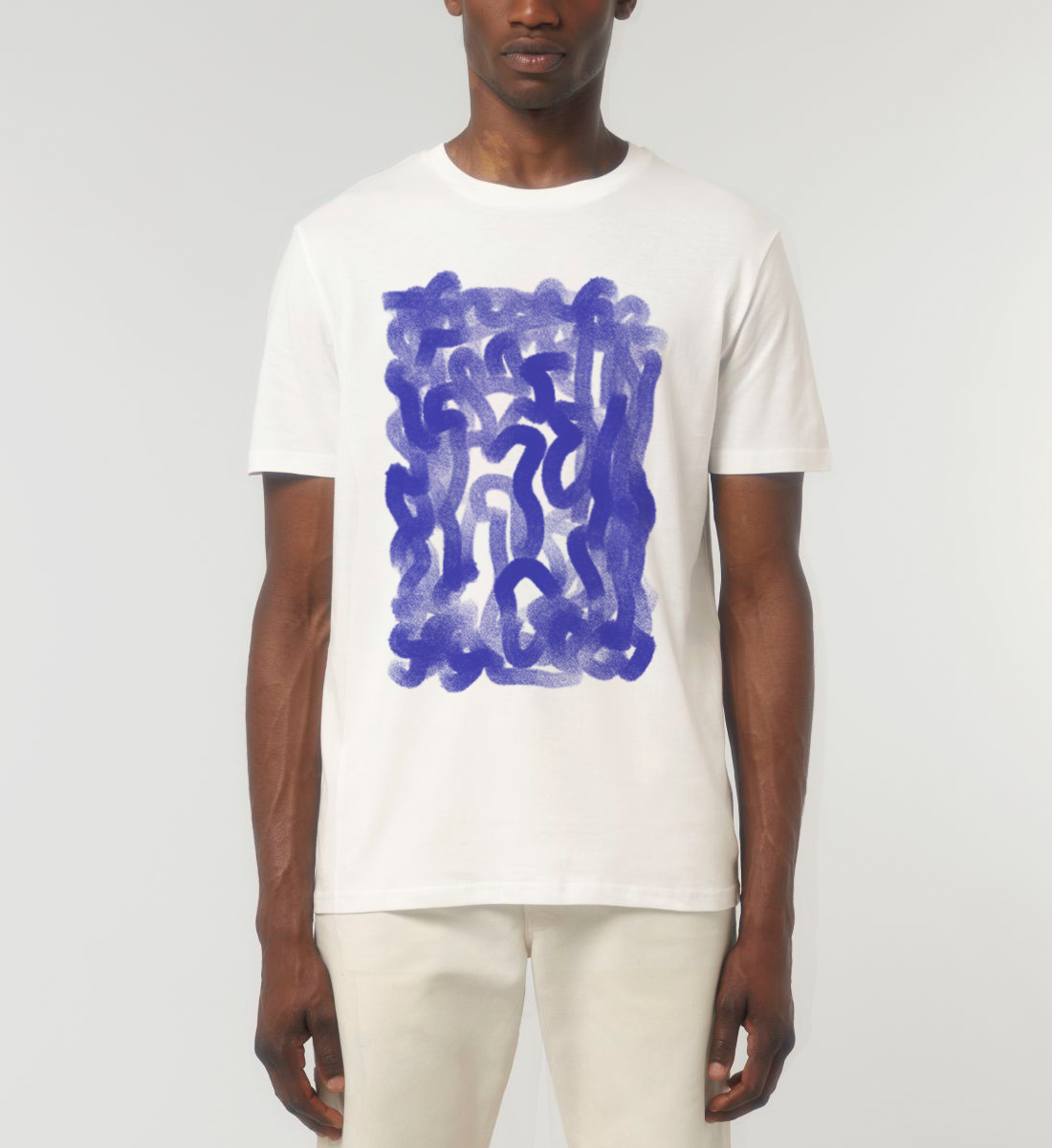 T-Shirt Kunst Wasser Meer blau weiss