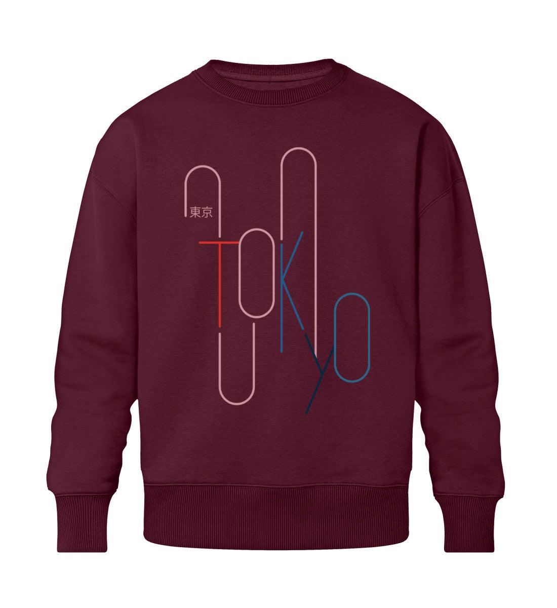 Tokyo No. 1 東京 - Damen Oversized Sweatshirt-Burgundy-XS-totobi.de