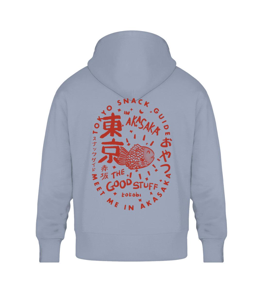 Unisex Hoodie Tokyo Snack Guide in Blau Serene Blue