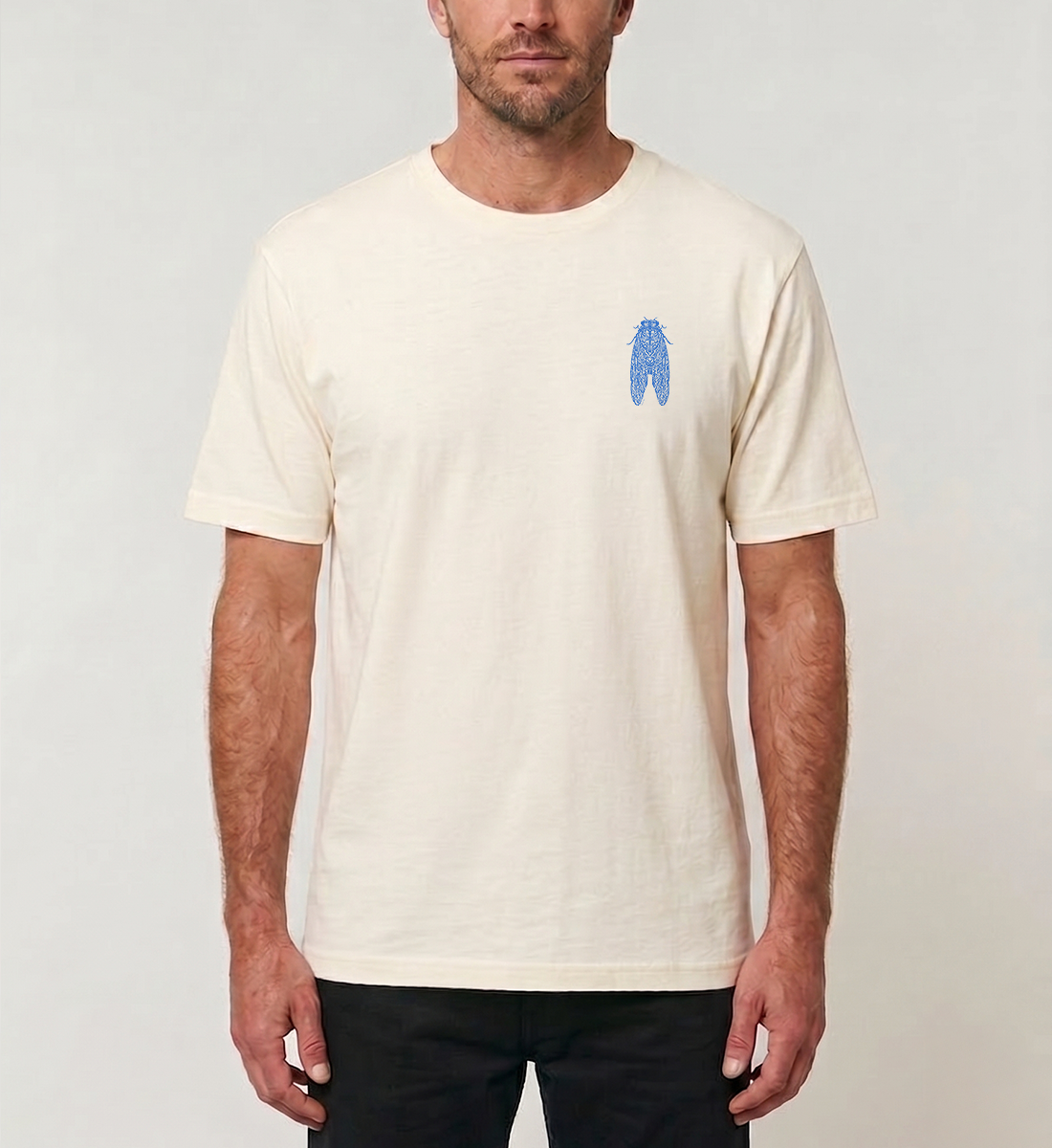 Semi 蝉 (Zikade) T-Shirt im Japanese Tattoo Style – Vintage White