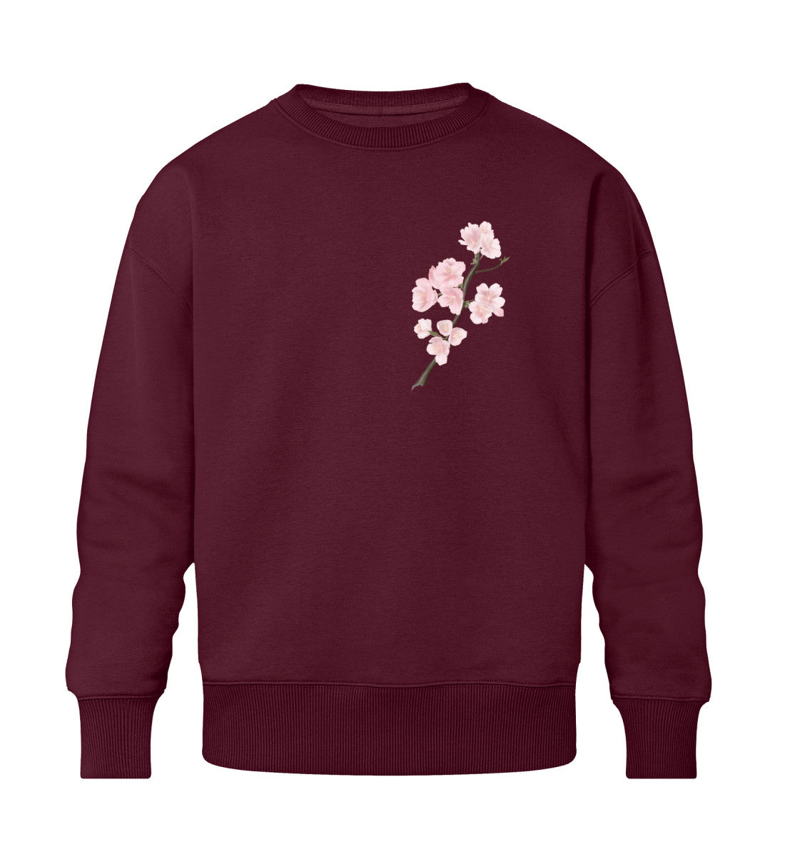 Sakura 桜 - Damen Oversized Sweatshirt-Burgundy-XS-totobi.de